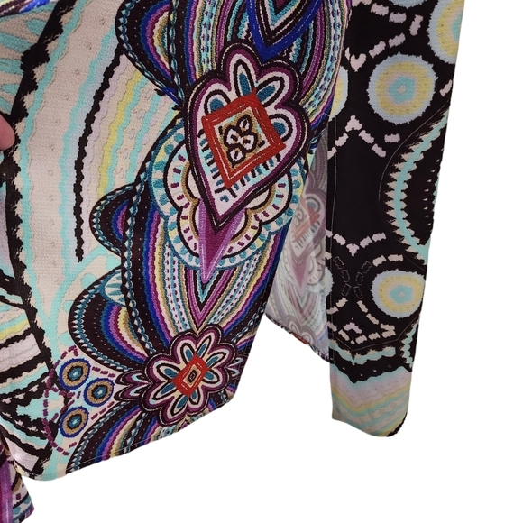 Uncle Frank Colorful Paisley Floral Midi Shirt Dress with Waist Tie Womens XS - Picture 8 of 10